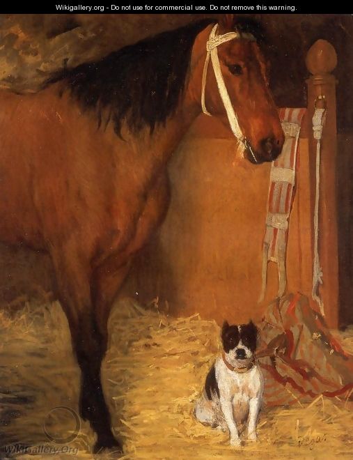 At the Stable, Horse and Dog, c.1862 - Edgar Degas