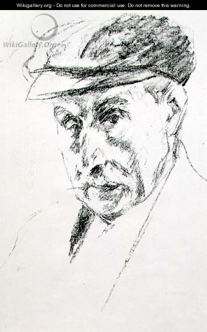 Portrait of a Man in a Cap, possibly self portrait, after 1923 - Max Liebermann