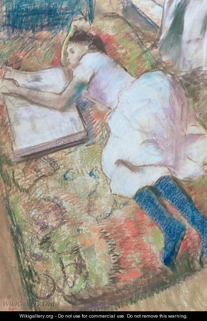 Young Girl Lying Down Looking at an Album, c.1889 - Edgar Degas