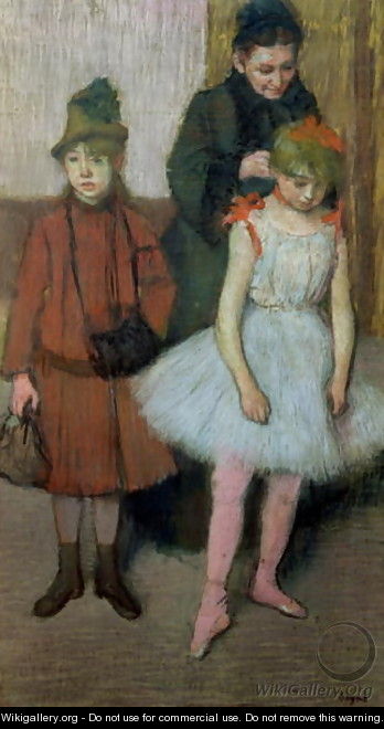 Woman with two little girls - Edgar Degas