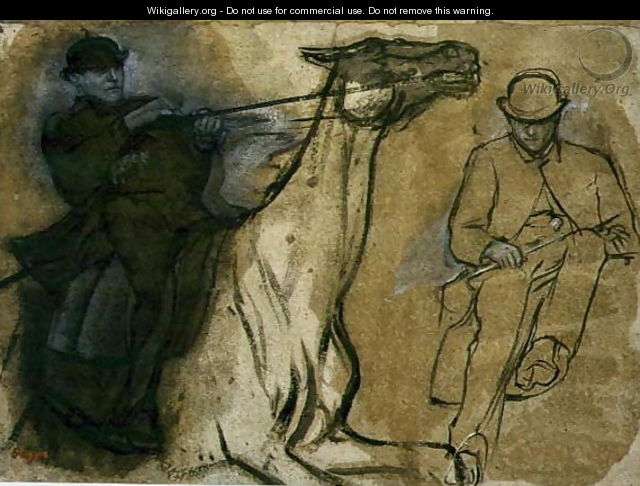 Two studies of riders - Edgar Degas