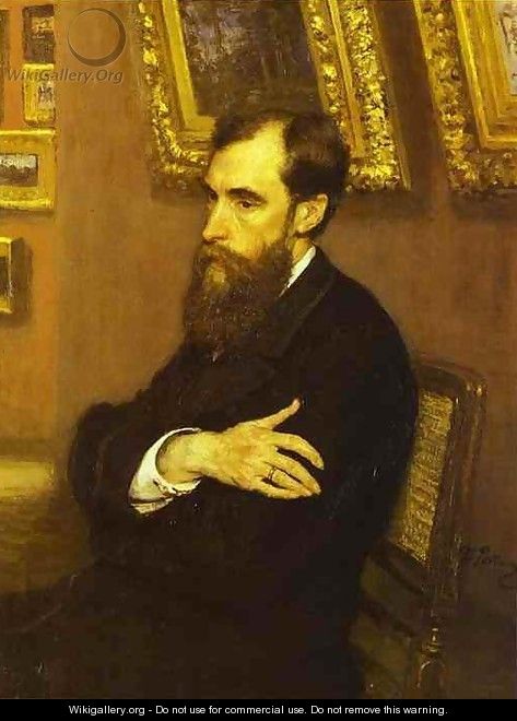 Portrait of Pavel Tretyakov (1832-98) the founder of the State Tretyakov Museum, 1883 - Ilya Efimovich Efimovich Repin