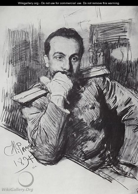 Portrait of writer Alexander Zhirkevich 1894 - Ilya Efimovich Efimovich Repin