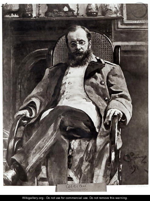 Portrait of Cesar Cui (1835-1918) 1890 - Ilya Efimovich Efimovich Repin