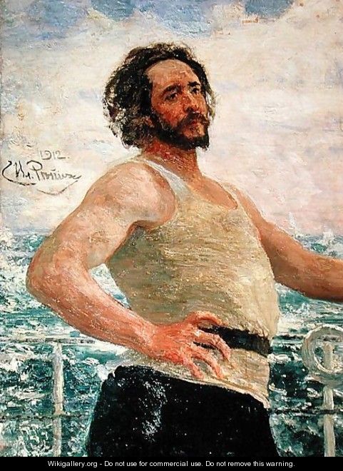 Portrait of Author Leonid Andreev (1871-1919), 1912 - Ilya Efimovich Efimovich Repin
