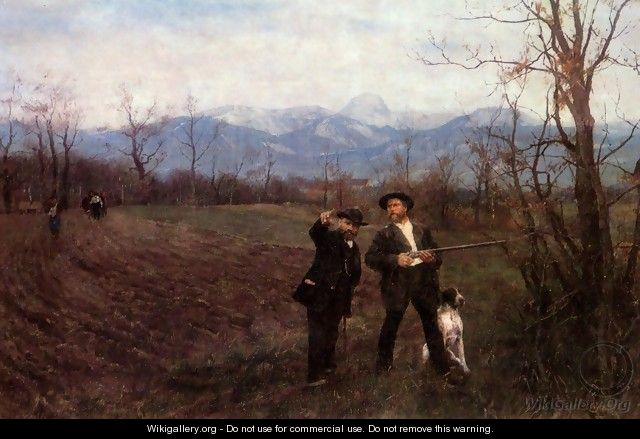 Wilhelm Leibl and Sperl on the hunt, 1890-1895 - Wilhelm Leibl