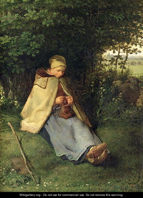 The Knitter or, The Seated Shepherdess, 1858-60 - Jean-Francois Millet