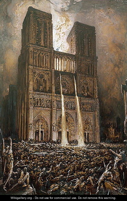 The Populace Besieging Notre-Dame - Francois Nicolas Chifflart