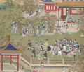 Emperor Yang Ti (581-618) strolling in his gardens with his wives, from a history of Chinese emperors - Anonymous Artist