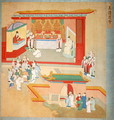 Emperor Hui Tsung (r.1100-26) practising with the Buddhist sect Tao-See, from a History of the Emperors of China - Anonymous Artist