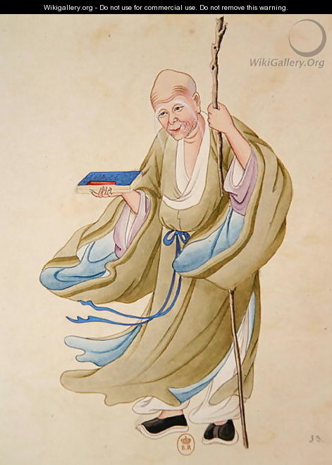 An old Chinese man, illustration from an album of mythological Chinese persons - Anonymous Artist