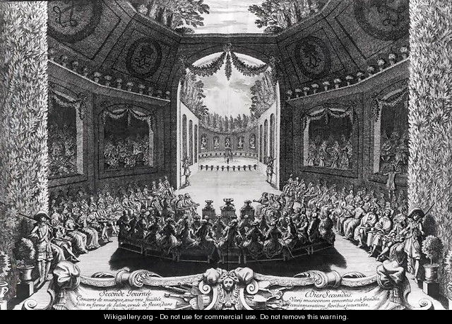 Concert in the garden of Trianon, 2nd day of celebrations at Versailles, 14th July 1668