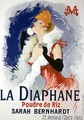Reproduction of a poster advertising 'La Diaphane', translucent face-powder, modelled by Sarah Bernhardt (1844-1923), 1890 - Jules Cheret