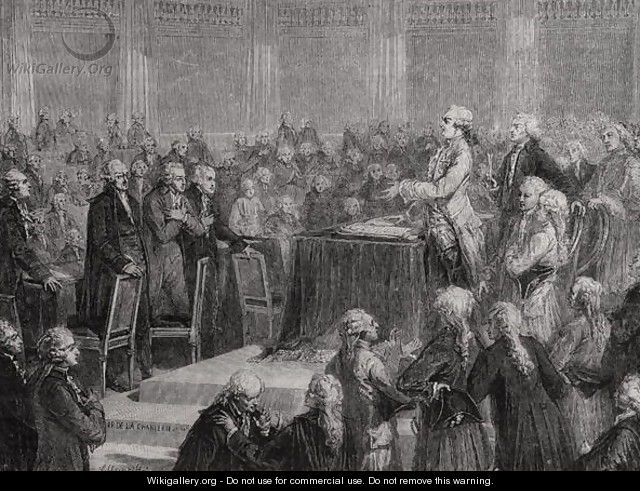 King Louis XVI (1754-93) Accepts and Swears to the Constitution, 14th September 1791 - H. de la Charlerie