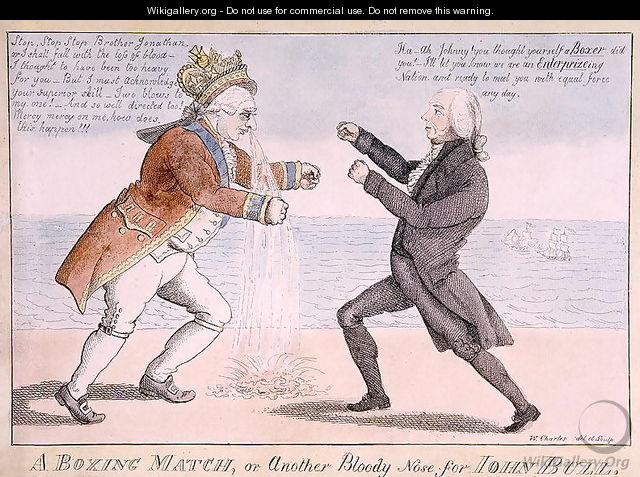 A Boxing Match or, Another Bloody Nose for John Bull - William Charles