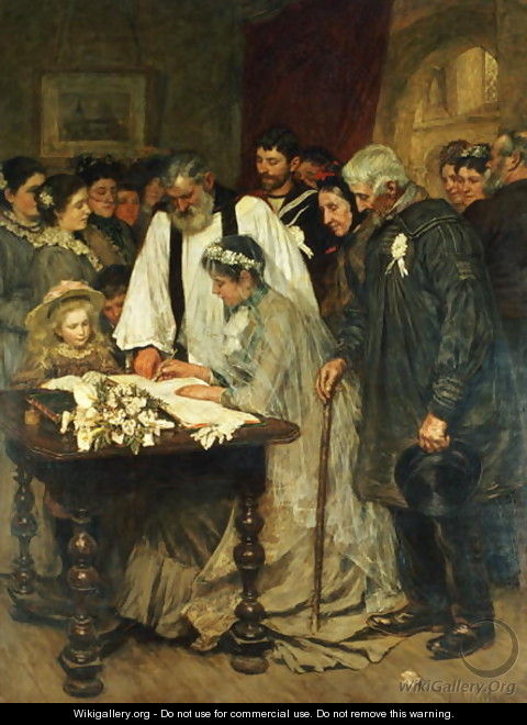 Signing the Marriage Register, 1896 - James Charles