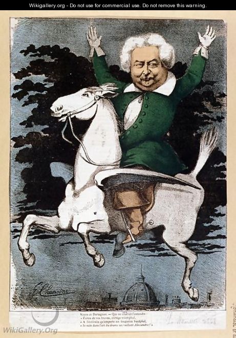 Caricature of Alexandre Dumas pere (1803-70) as a Musketeer, illustration from 