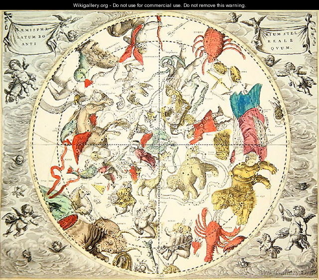Celestial Planisphere Showing the Signs of the Zodiac, from 