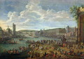 View of the Louvre and the Tour de Nesles from the Ile de la Cite, c.1673-74 - Pieter II Casteels