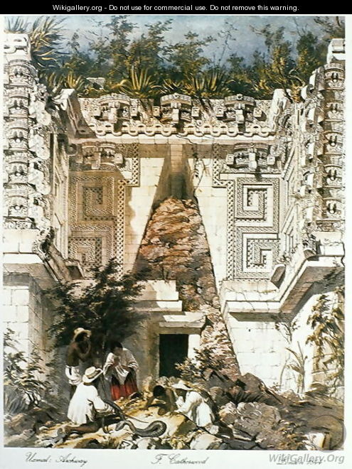 Palace of the Governors, Uxmal, Yucatan, Mexico, 1844 - Frederick Catherwood
