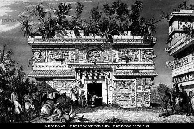 Annex on the east side of the nunnery, Chichen Itza, Yucatan, Mexico - Frederick Catherwood