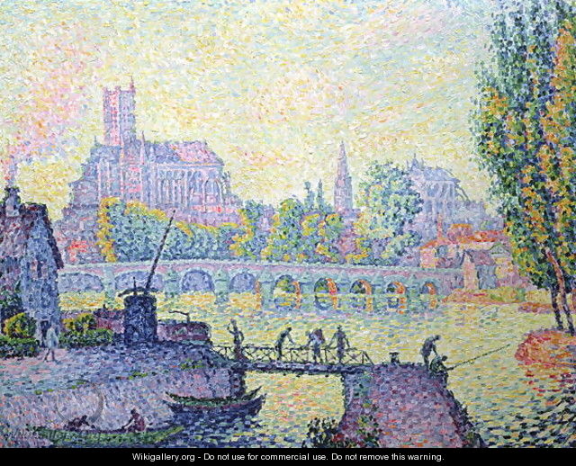 View of the bridge of Auxerre, 1902 - Paul Signac