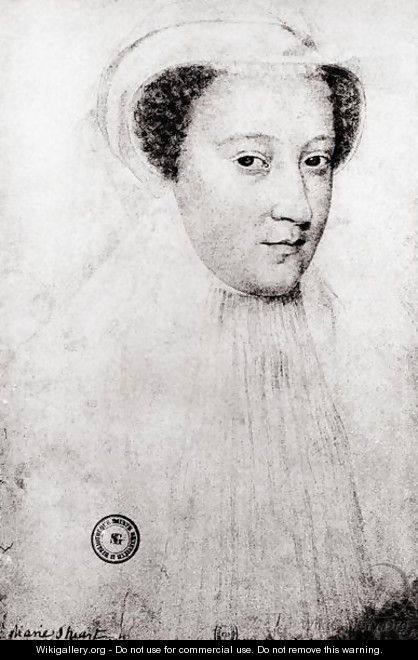Mary, Queen of Scots (1542-87) in white mourning, 1560 - (after) Clouet, Francois