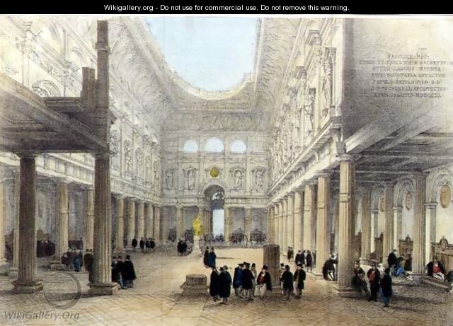 Design for the Royal Exchange-interior, looking west, 1840 - Charles Robert Cockerell