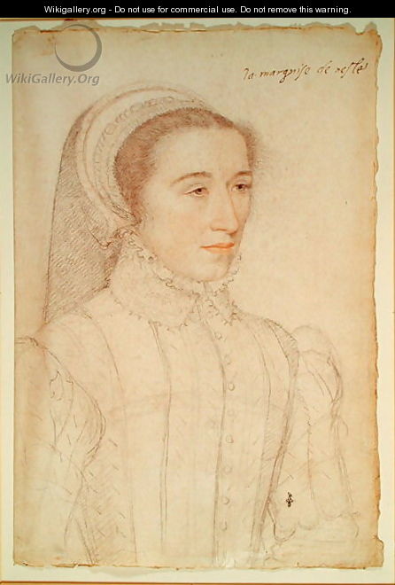 Renee de Rieux (1524-67) Marquise de Nesles, c.1556 - (studio of) Clouet