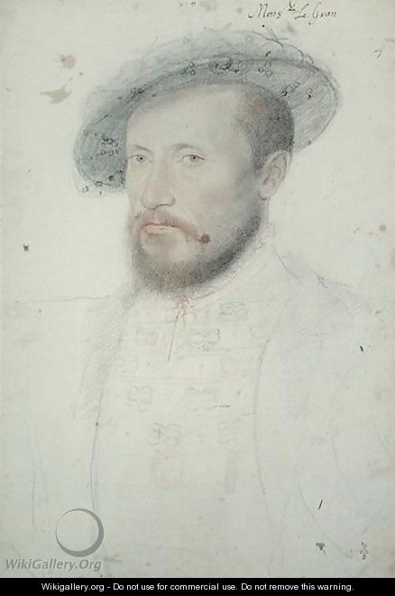 Portrait of Claude Gouffier (1510-70) Duke of Roannais, c.1543 - (studio of) Clouet