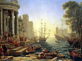 Seaport with the Embarkation of St. Ursula - Claude Lorrain (Gellee)