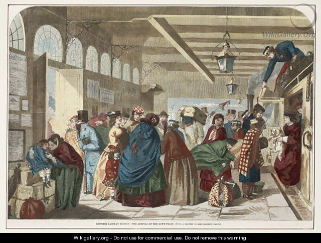 Hastings Railway Station - The Arrival of the Down-Train - Florence Claxton