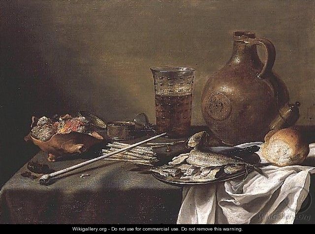 Still Life with Glass of Beer, 1644 - Pieter Claesz.