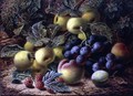 Still Life with Apples, Plums, Grapes and Raspberries - Oliver Clare
