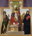 St. Lanfranc of Pavia enthroned between St. John the Baptist and St. Liberius, c.1515-16 - Giovanni Battista Cima da Conegliano