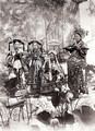 Portrait of Tz'U-Hsi (1835-1908) Empress Dowager of China accompanied by two maids of honour and a guard - Anonymous Artist