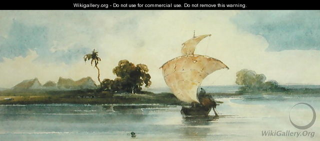 A Craft on an Indian River - (follower of) Chinnery, George (1774-1852)