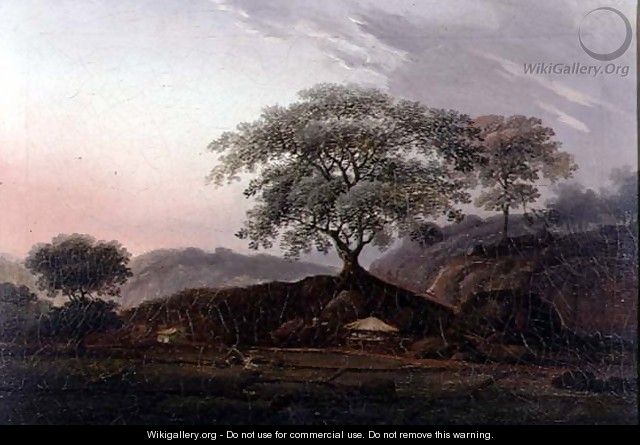 A Sentinel Tree Overlooking Farmland - (circle of) Chinnery, George (1774-1852)