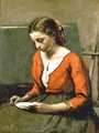 A Girl Reading - Jean-Baptiste-Camille Corot