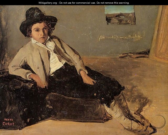 Italian Youth Sitting in Corot