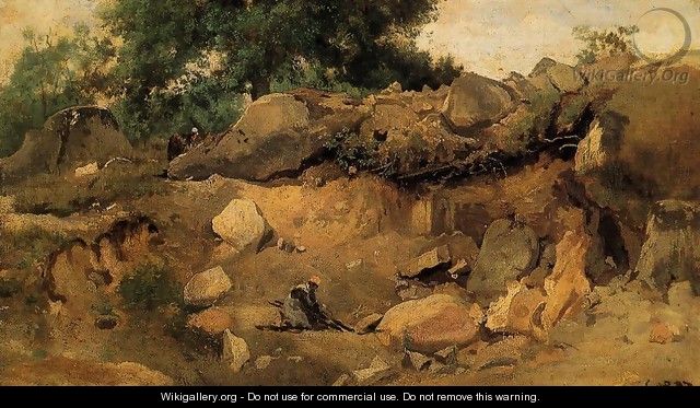Quarry of the Chaise-Mre at Fontainebleau - Jean-Baptiste-Camille Corot