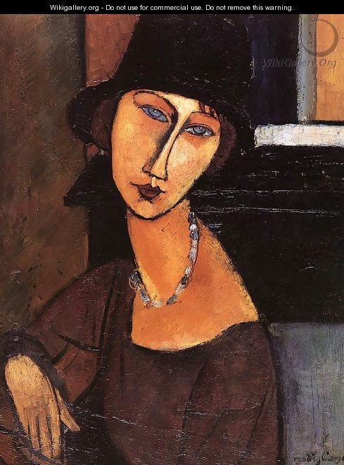 Jeanne Hebuterne with Hat and Necklace - Amedeo Modigliani