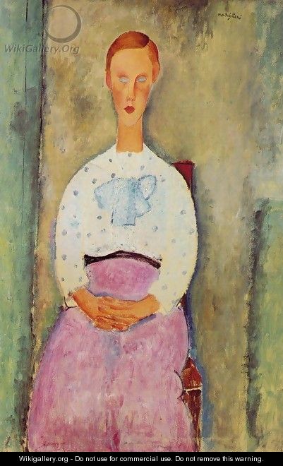 Girl with a Polka-Dot Blouse - Amedeo Modigliani