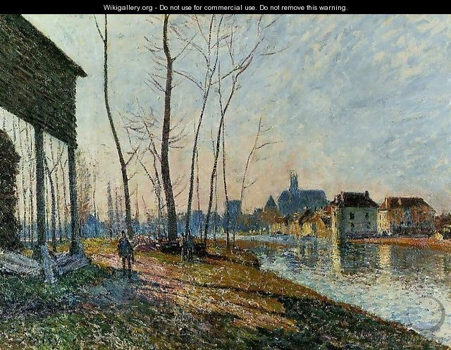 A February Morning at Moret-sur-Loing - Alfred Sisley
