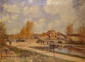 The Bourgogne Lock at Moret, Spring - Alfred Sisley