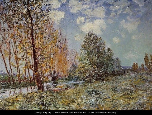 By the River - Alfred Sisley