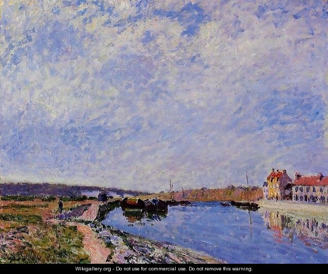 The Barge Port and Saint-Mammes - Alfred Sisley