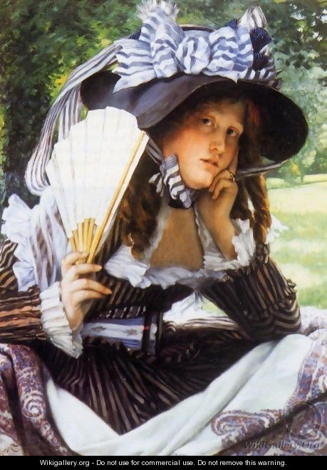 Young Lady with a Fan - James Jacques Joseph Tissot