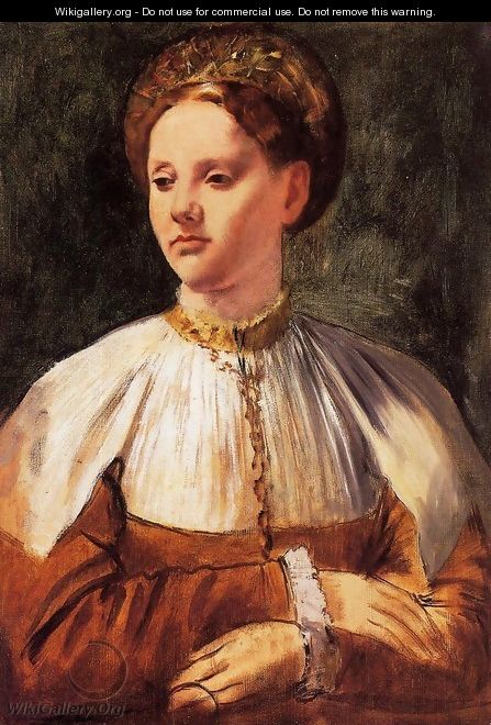 Portrait of a Young Woman (after Bacchiacca) - Edgar Degas