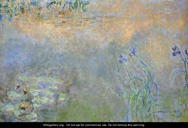 Water-Lily Pond with Irises 2 - Claude Oscar Monet
